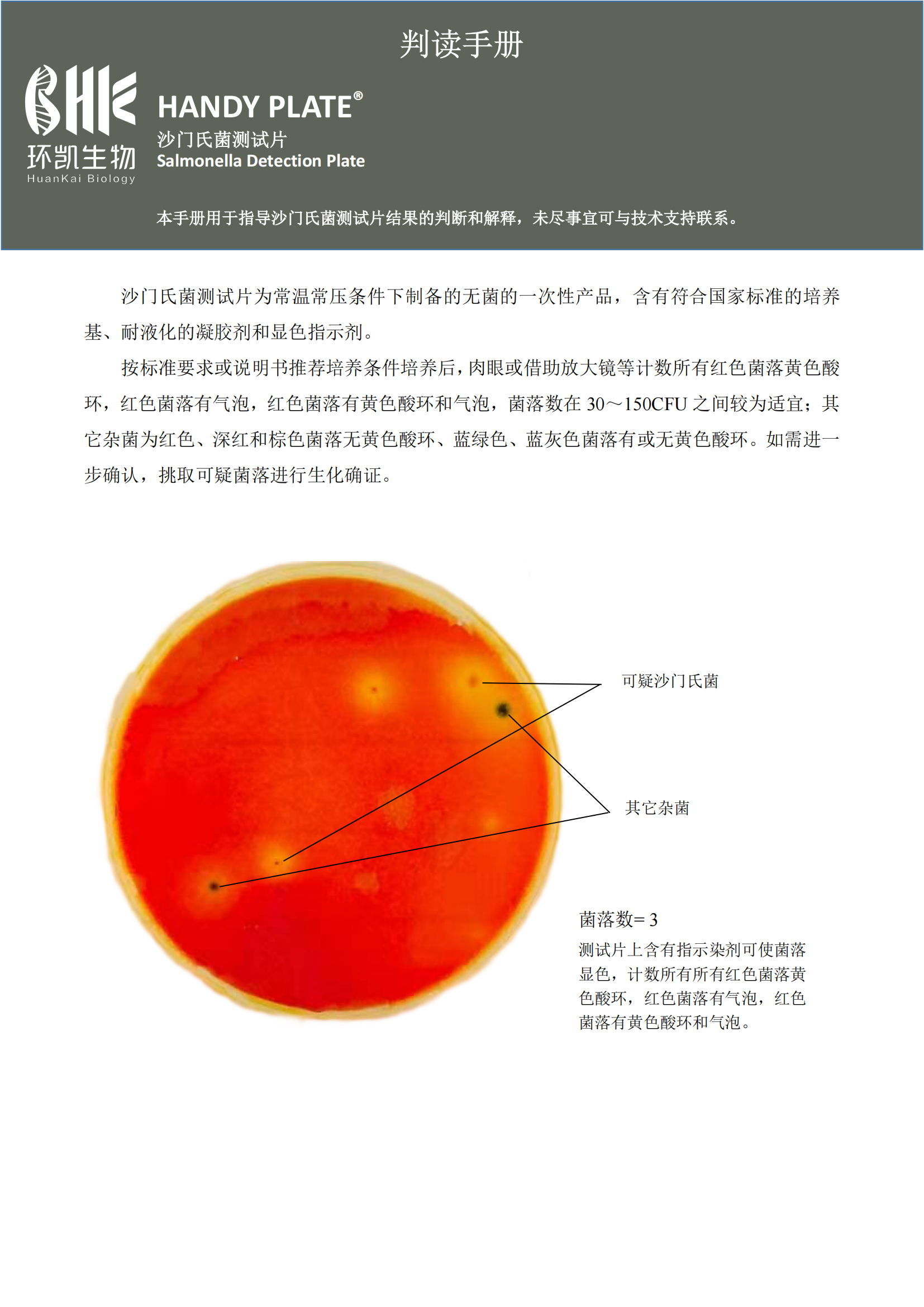 沙門氏菌測(cè)試片 判讀手冊(cè)